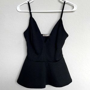Arden B Black Textured Tank Top